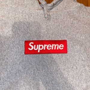 Supreme Box Logo Hoodie UA Grey/Red size Medium